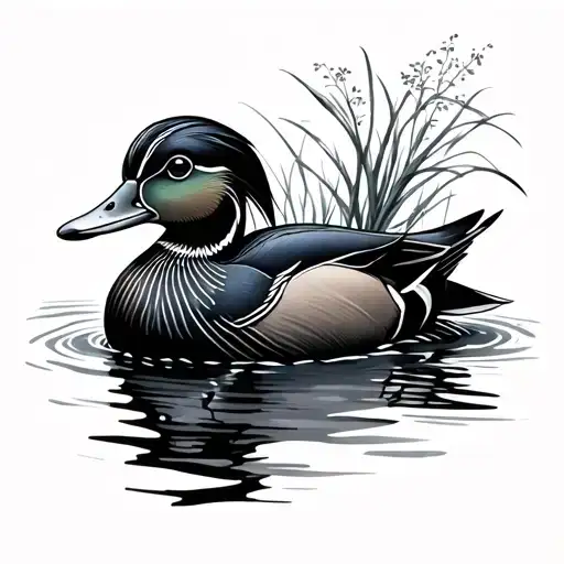 Fine Line Wood Duck