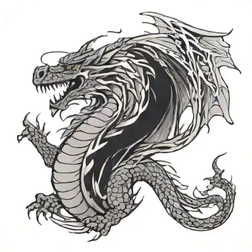 Dragon Outline Filled