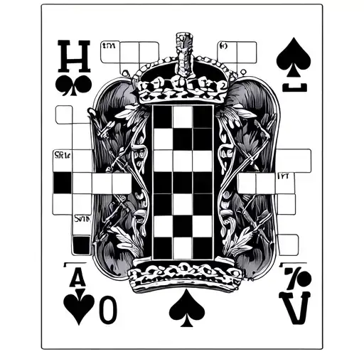 Little Minimal Crossword Puzzle With References To The Suits Of French Cards