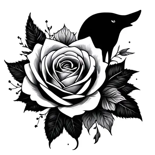 Mandala With Rose And Animals