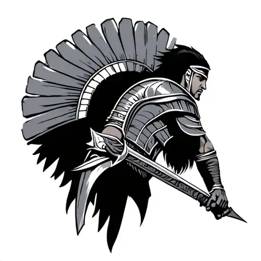 Spartan Warrior Wielding