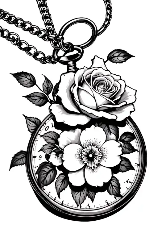 Pocket Watch Rose Gardenia