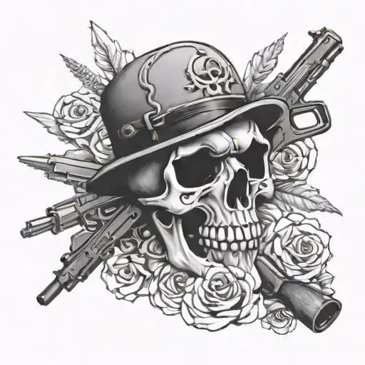 Skull Bones Guns Drugs