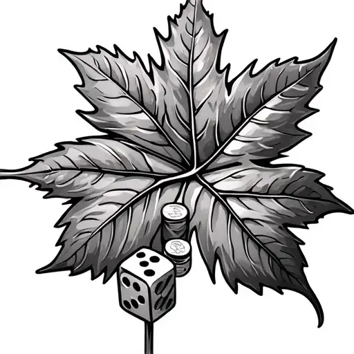 Luck Leaf With Dice And Coin