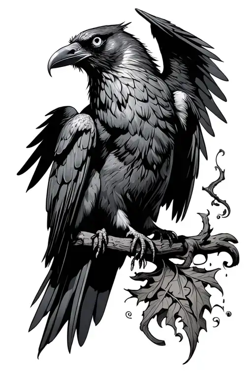 Demon Raven Perched