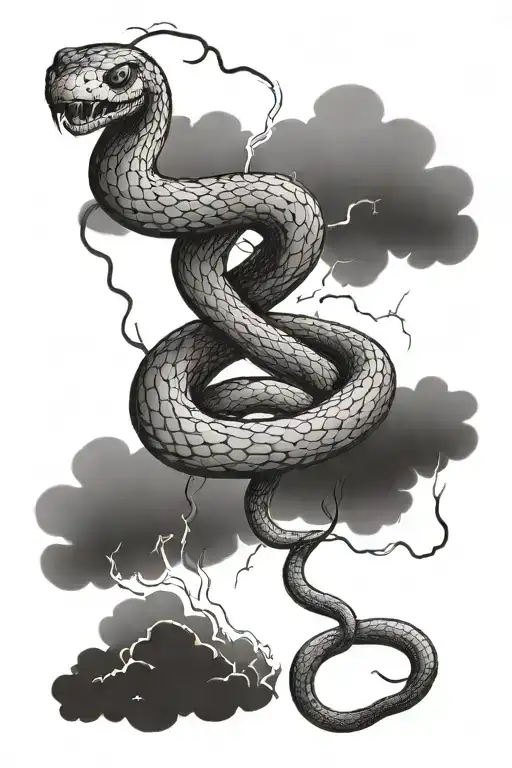 A Snake Backgroung A Thunderstorm