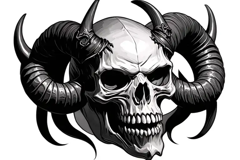 Horned Demon Skull