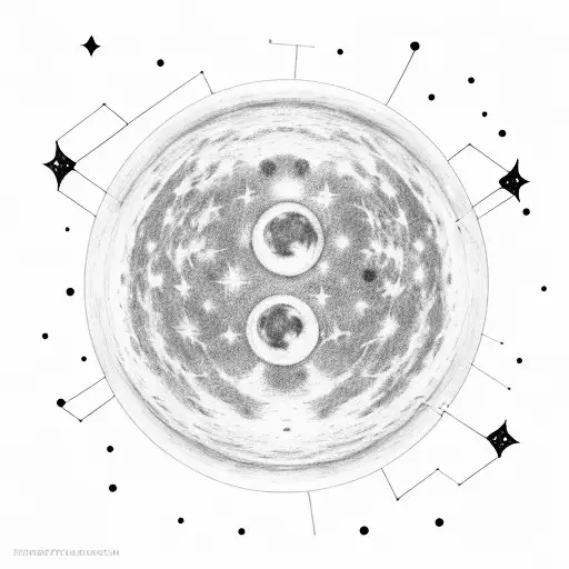 The Phases Of The Moon In A Line And The Constellation Orion