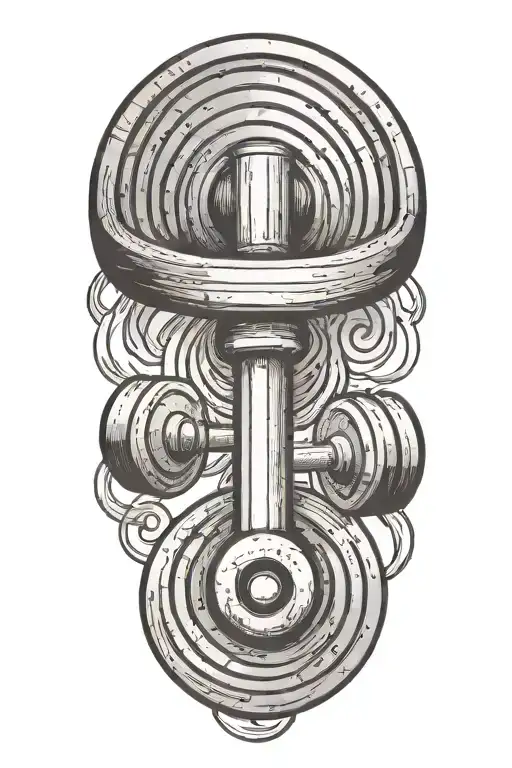 A Weightlifting Barbell Intertwined With A Music Staff
