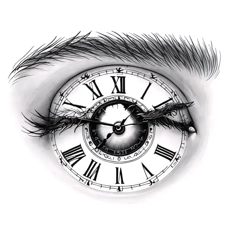 Eyes With Clock Inside