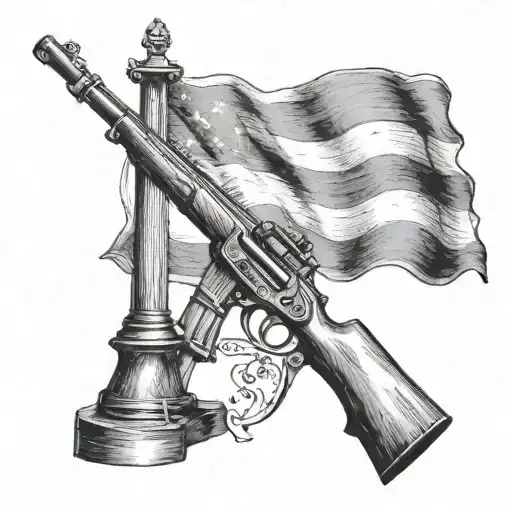 Make Me A French Flag In An Old Format With A Model 1777 Rifle And A Sword