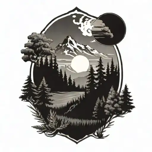 Pacific Northwest Mountains And Forest