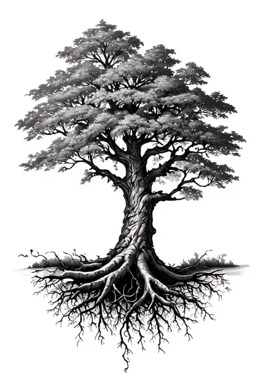 Beech Tree W Mirror Roots