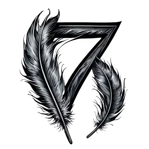 Feather Around The Number Seven