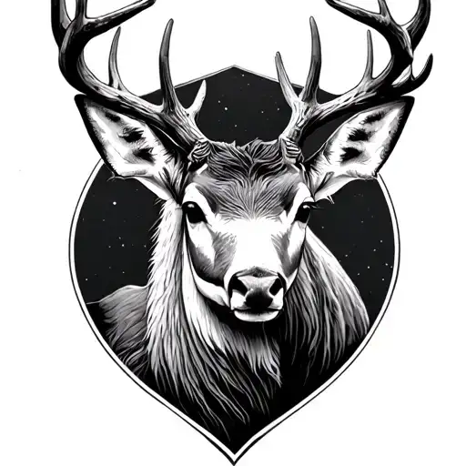 Cross And White Tail Deer