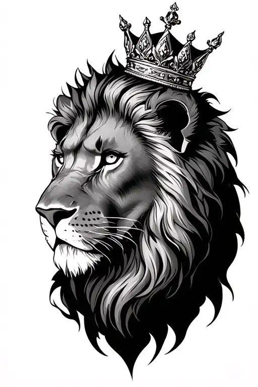 Female Lion With A Crown