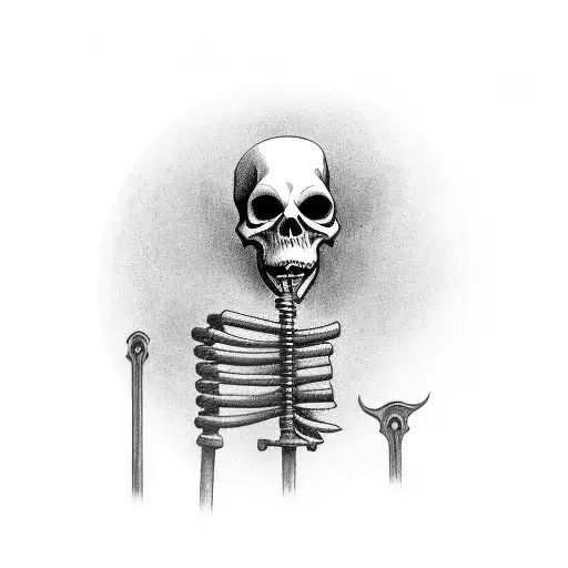 Grim Reaper With Scythe And Text Sign