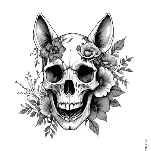 Floral And Animal Skull