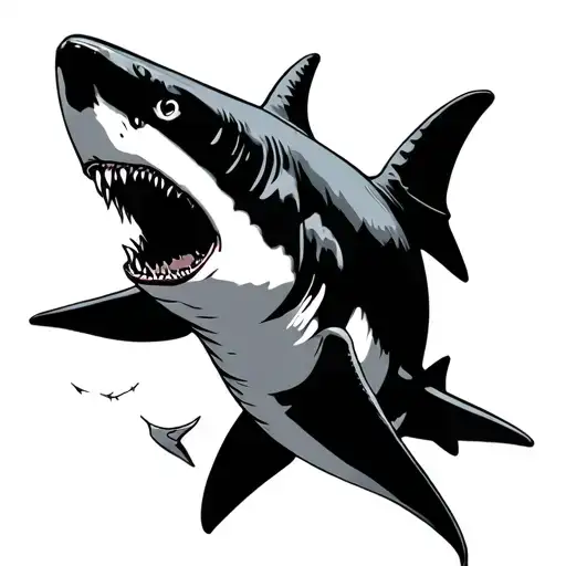 Shark Outlines Only Black