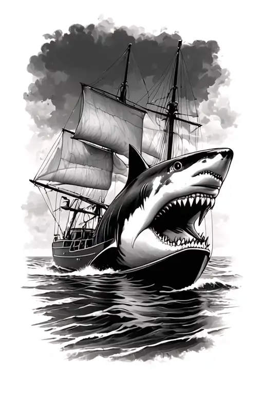 Sea Anker Shark Sailing Beach