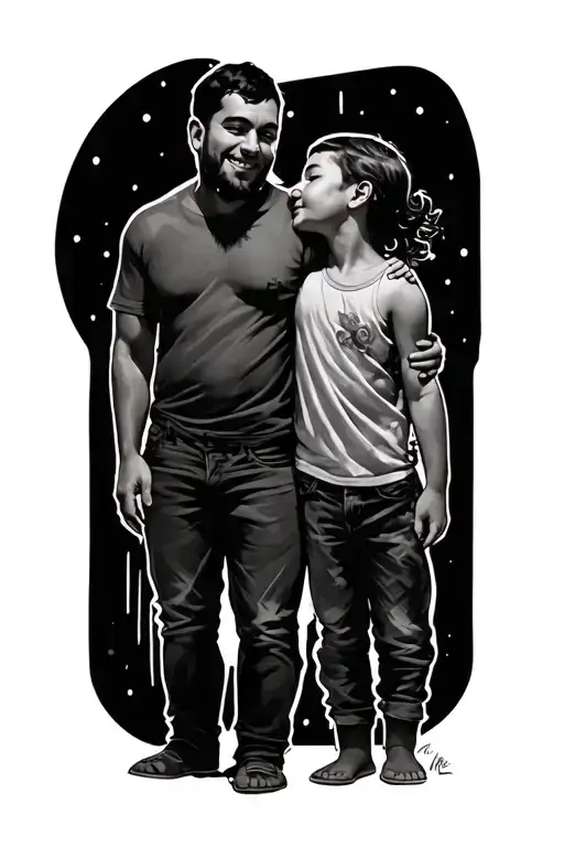 Dan And Son Cuddling