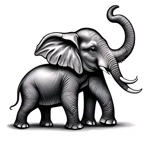 Mother And Baby Elephant