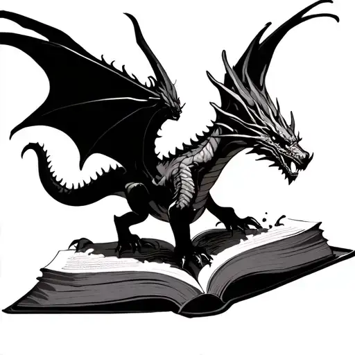 Dragon Flying Out Of Book