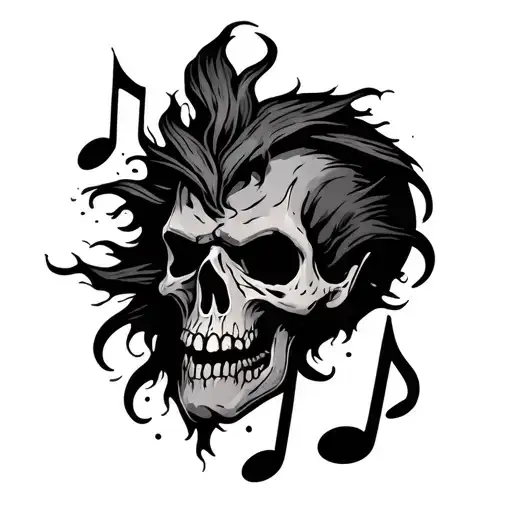 Cursed Mark Tatto With Music Notes