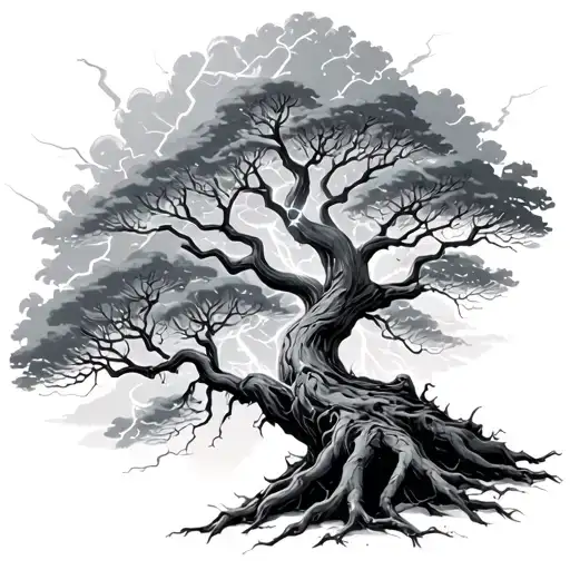 Tree That Turns Into Lightning At The Branches