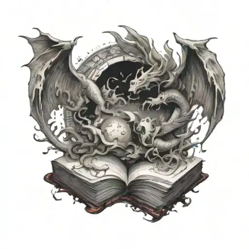 Book Opening With Mythical Creatures Coming Out Of It