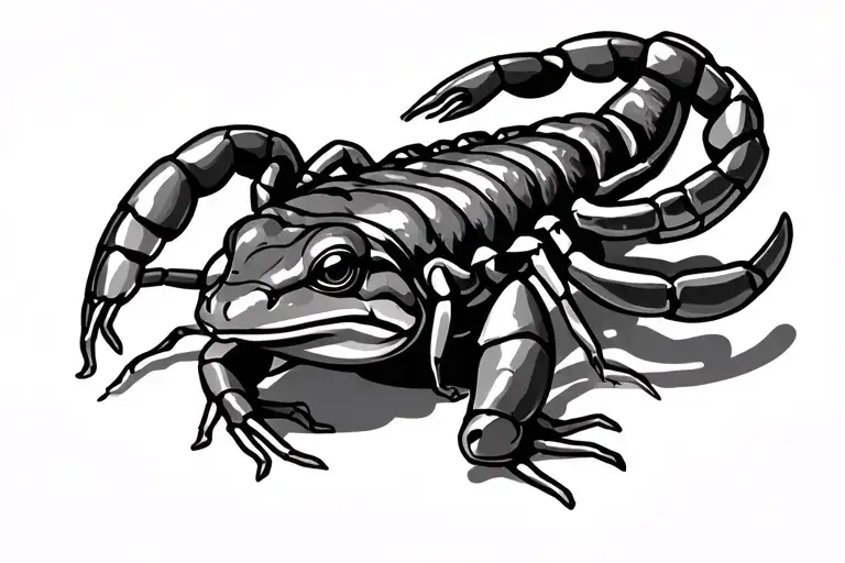 Scorpion Sitting On Frog