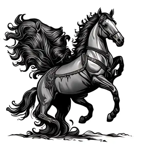 Tooled Leather Bucking Horse