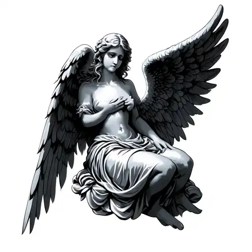 Angel Wings Covering An Angel With Wings