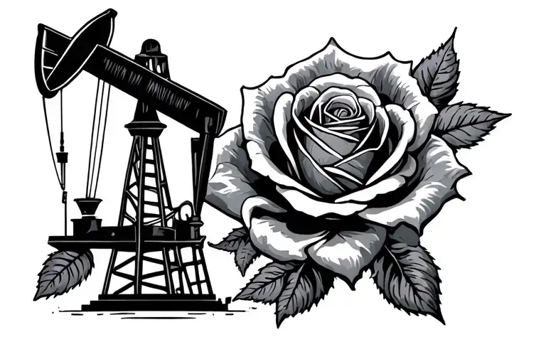 Oil Well And Rose