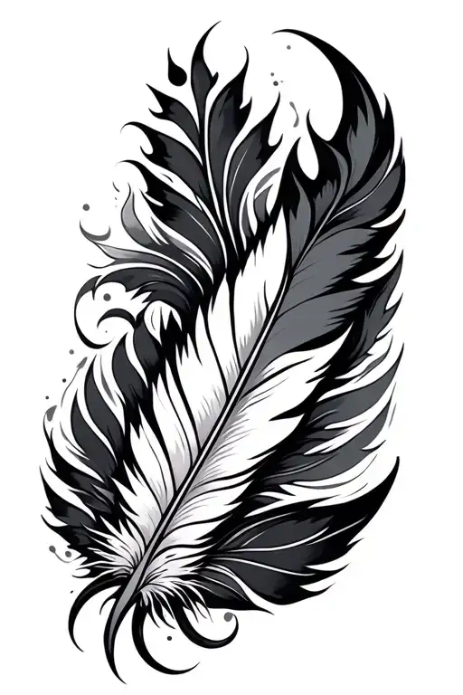 Tribal And Feather Intertwined