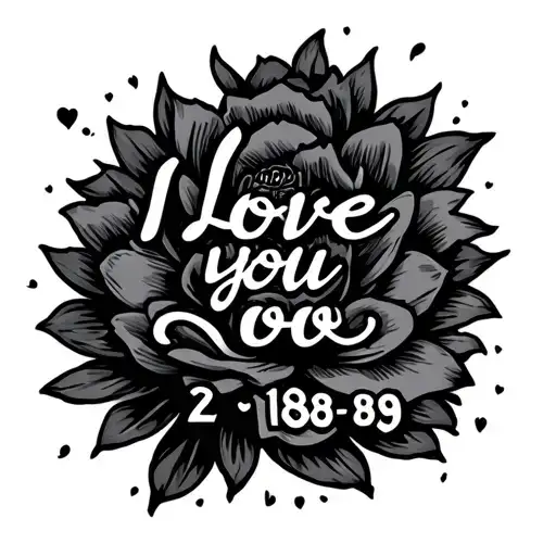 A Tat That's Says I Love You With The Date 2-18-89 Masculine