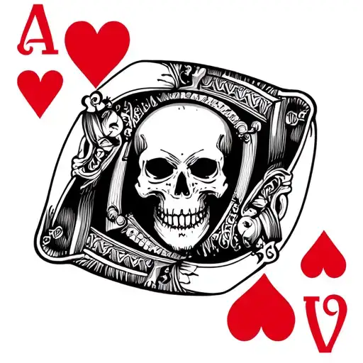 Original King Of Hearts Card But With A Skull For The Head On The King