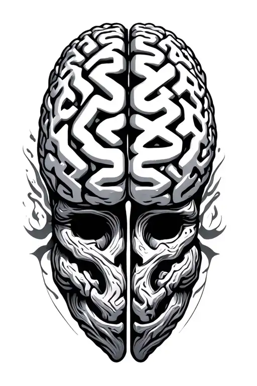 Brain With Maze And Puzzles