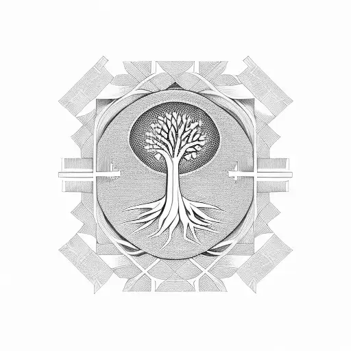 Tree Of Life Checkered Flag Ribbon