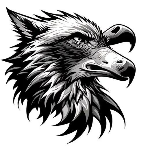Wolf Head And Eagle Head