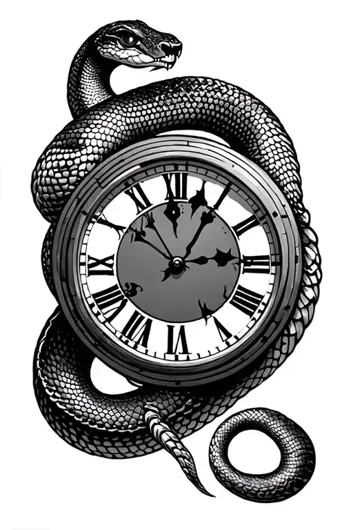 Snake And Big Ben Clock Face