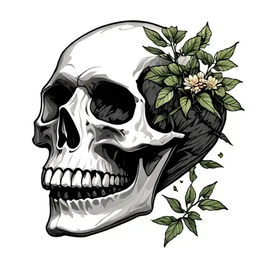 Skull With Nature Component