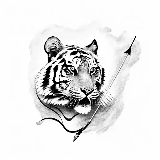 Tiger With Arrow