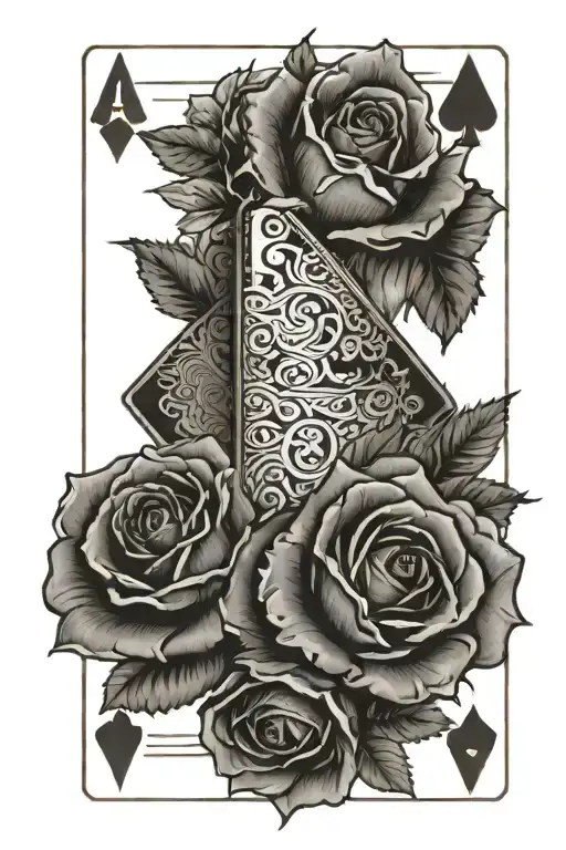 Roses Trucks Ace Playing Card