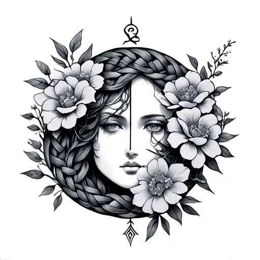 Braiden Gemini Zodiac Sign With Flowers