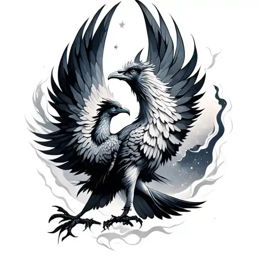 Phoenix And Night Sky