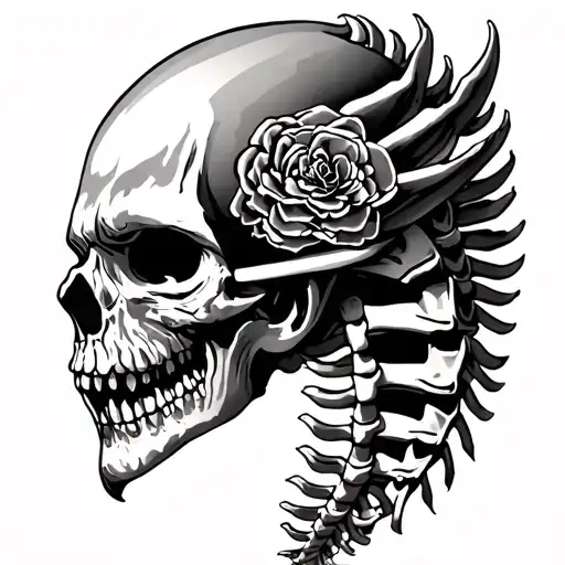 Spine Tattoo That's A Little Western