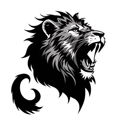 Realistic Lion Roaring