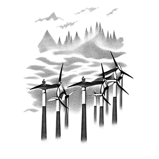 Wind Turbines Mountain