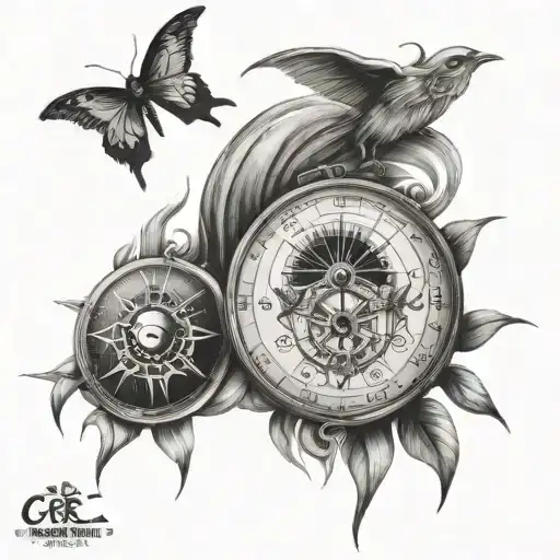 Uhr Carpe Diem Ying Yang Compass Family